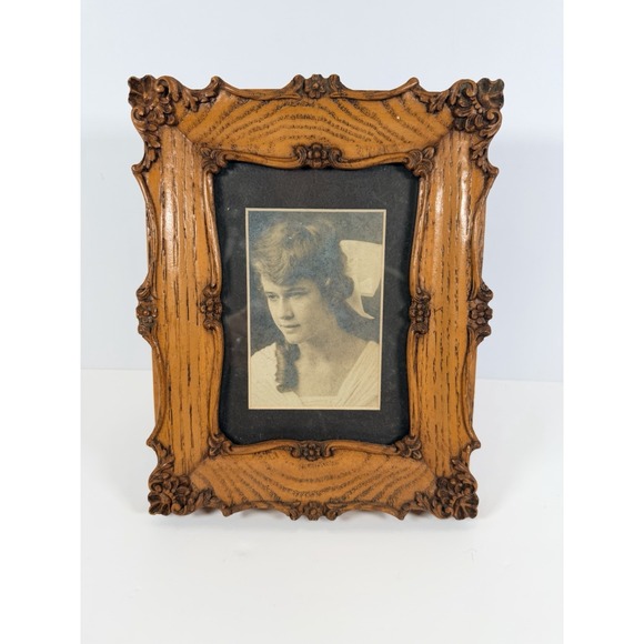 Wooden Ships Other - Vintage Ornate Wooden Frame‎ With Antique Photograph. Victorian Style Decor.